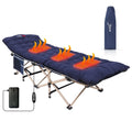 Nice C Camping Cots Heatable w/Mattress, Cots for Adults, Folding Cot, Lounge Chair, w/Carry Bag Extra Wide, Heavy Duty Holds Up to 500 Lbs, Power Bank Included (1-Pack, Navyblue)