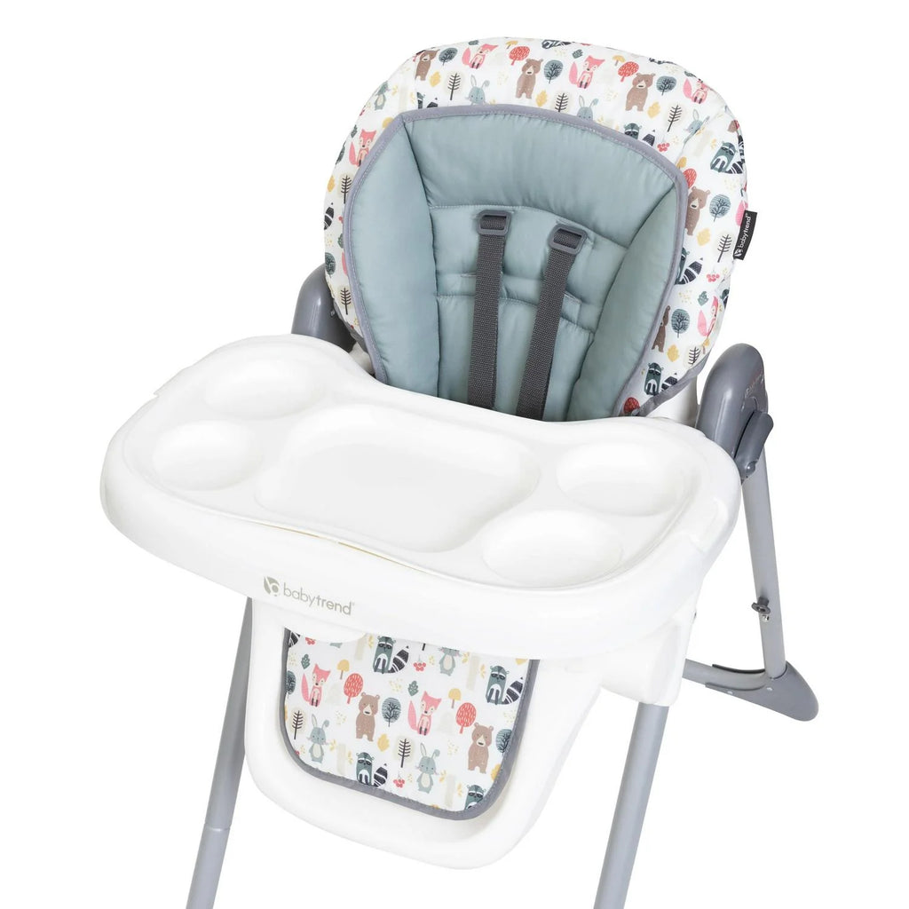 2026 NewBaby Trend Sit Right 3-In-1 High Chair. Forest Party