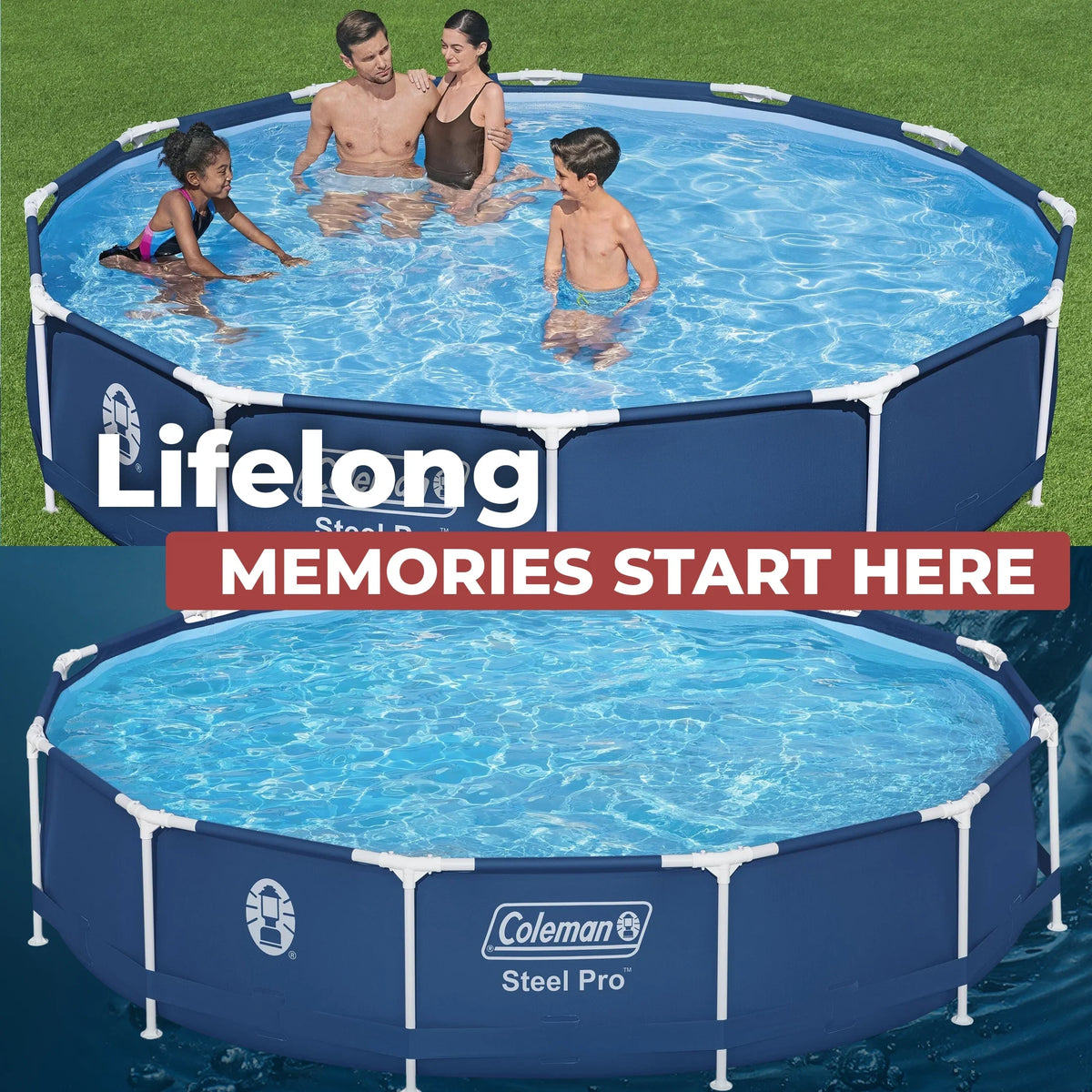 2026 NewColeman Steel Pro 12 ft. x 33 in. Round Metal Frame Above Ground Pool Set