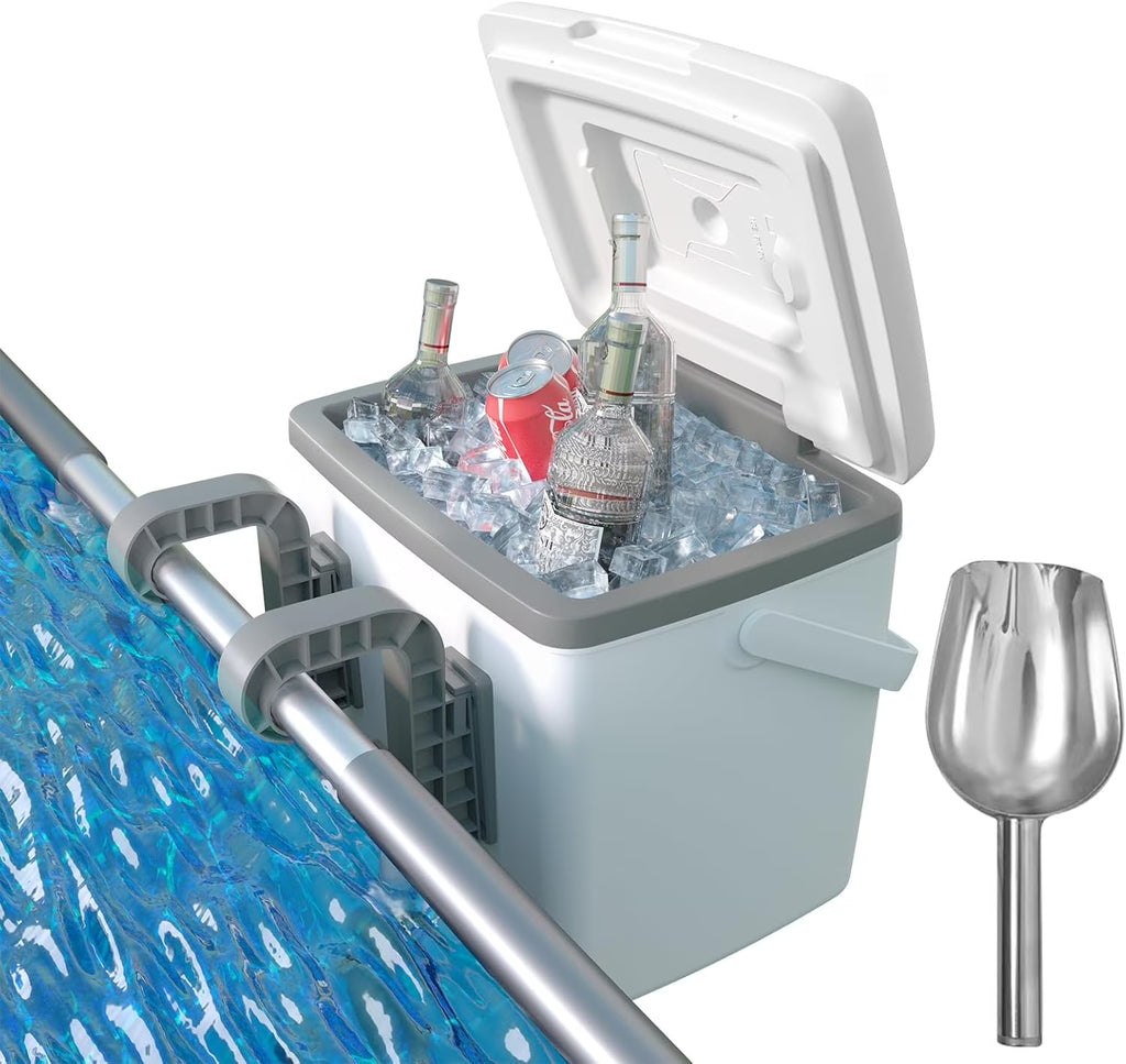 Pool Cooler-Small Coolers Hard Shell for Above Ground Pools Accessories,Portable Ice Chest Poolside Coolers with Handle,Swimming Pool Bar,Outdoor Chill Boxs Insulated for Travel Beach Camping