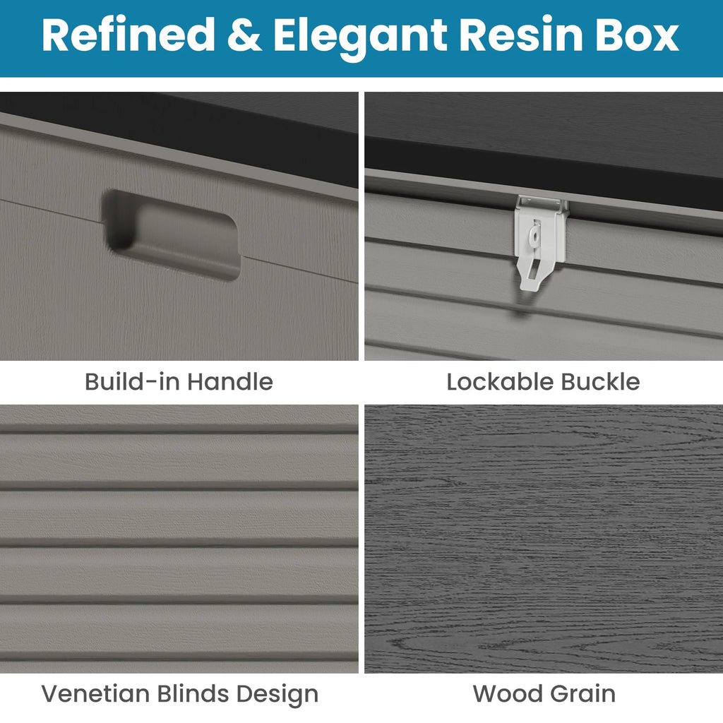 2026 NewOutdoor Storage Box, 130GAL Waterproof Deck Box, Lockable Pool Patio Storage Indoor Toy Box, Outdoor Storage Bench for Porch, Max Load Weight 500LBS
