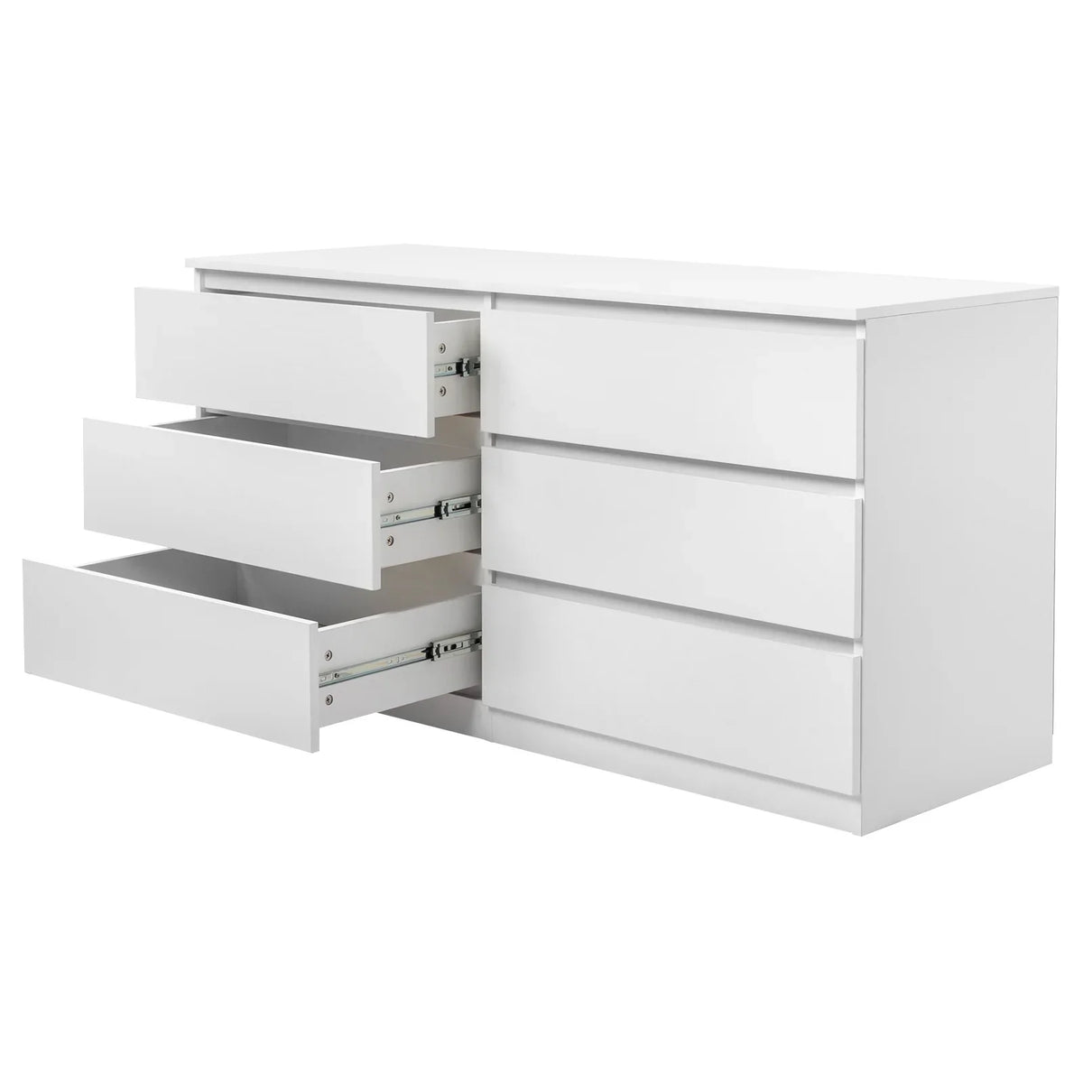 2026 NewKtaxon 6 Drawer Double Dresser Wood Dresser Storage Cabinet Drawer Organizer Chest Of Drawers, White