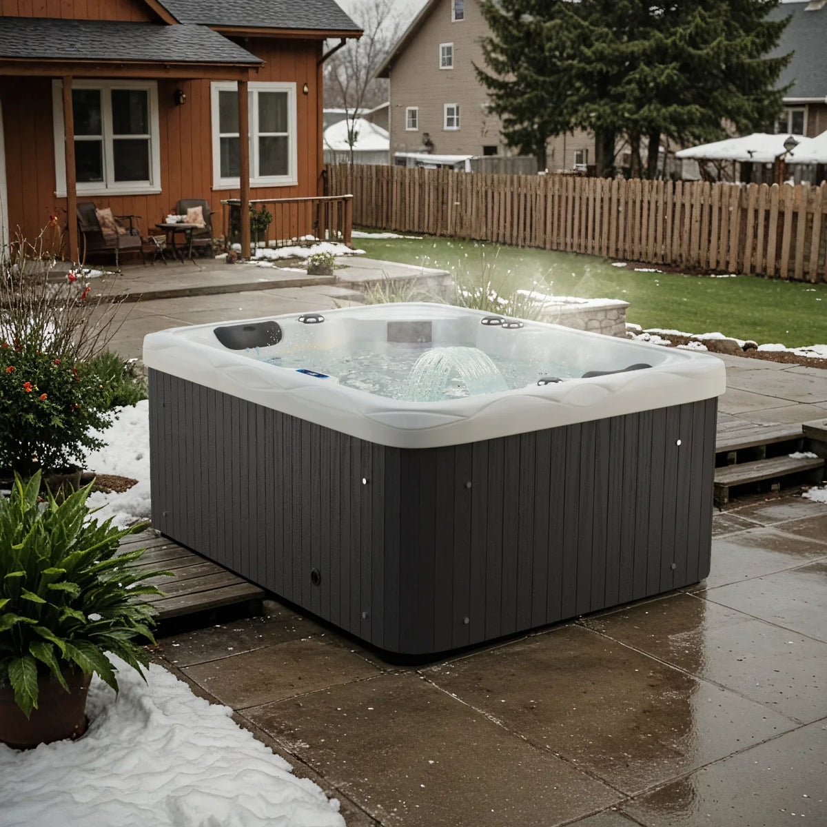 2026 NewPatiowell 2 Person Home Spa Hot Tub for Outdoor, with 41pcs Massage Jets, LED lighting, Built-In Water Purification System, 900L, Black