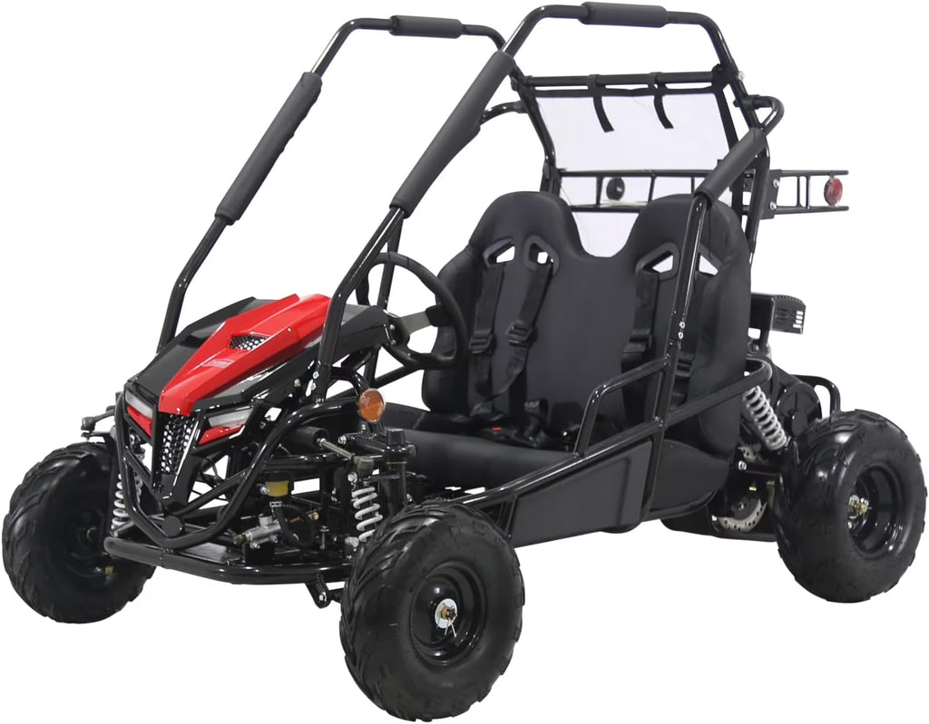 2026 NewColeman Powersports GK200 196cc Gas Powered Go-Kart, Two-Seater Off-Road Vehicle Up to 23 MPH, Rugged Suspension, Pull-Start Engine, Ages 13+, Red