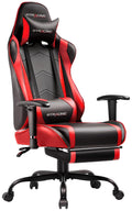 2026 NewGTRACING Gaming Chair, Ergonomic Office Desk Chair with Lumbar Support, PU Leather, Footrest & Adjustable Headrest, Red