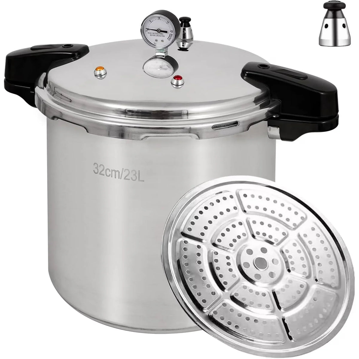 2026 NewUNIFULL 24 Quart/23 Liter Pressure Cooker,Pressure Canner with Pressure Gauge,Pressure Relief Valve - 15 PSI,and Sealing Ring