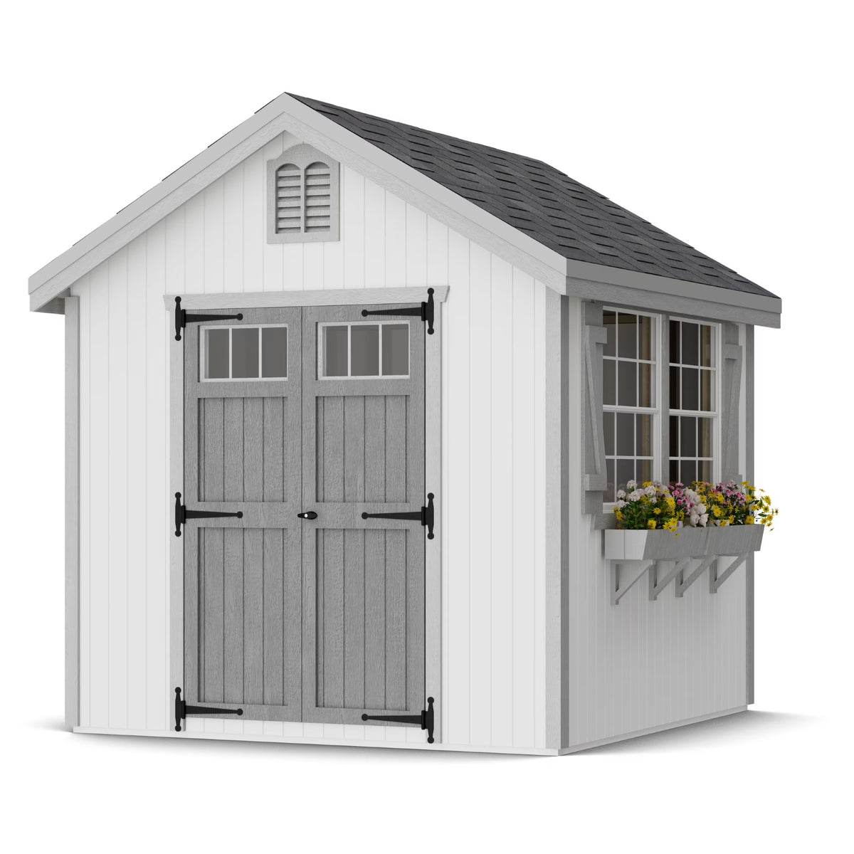 2026 NewLittle Cottage Co. 8x8 Colonial Williamsburg Shed with Operable Windows, Outdoor Wood Storage Do-It-Yourself Precut Kit