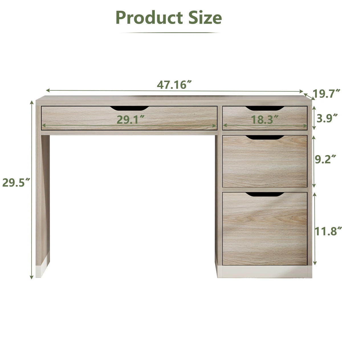 2026 NewDreamCurship White Desk with Drawers, Modern Computer Desk with File Drawers, Home Office Study Writing Desk with Storage, White