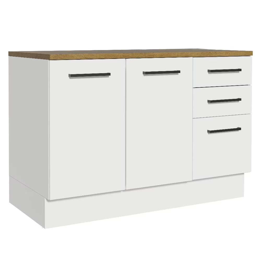 2026 NewMadesa Hazel Kitchen Storage Buffet Base Cabinet with Adjustable Feet 47 Inch Engineered Wood Slab Doors Painted Finish Floor Mount Removable Plinth - White