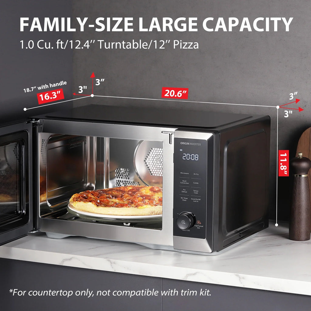 2026 NewTOSHIBA 7-in-1 Countertop Microwave Oven Air Fryer Combo, Inverter, Convection, Broil, Speedy Combi, Even Defrost, Humidity Sensor, Mute Function, 27 Auto Menu&47 Recipes, 1.0 cu.ft/30QT, 1000W