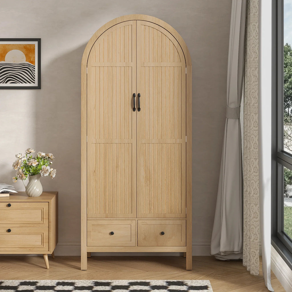 2026 NewArmoire Wardrobe Closet, Bedroom Armoire with Drawers, Wood Wardrobe Storage Cabinets