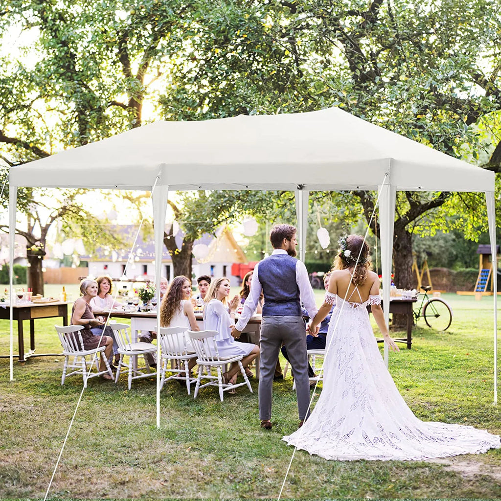LAZY BUDDY 10'x20' Pop up Canopy Tent with 6 Sidewalls, Heavy Duty Outdoor Canopy Tent Commercial Instant Folding Sun Shelter for Party, Wedding, Camping