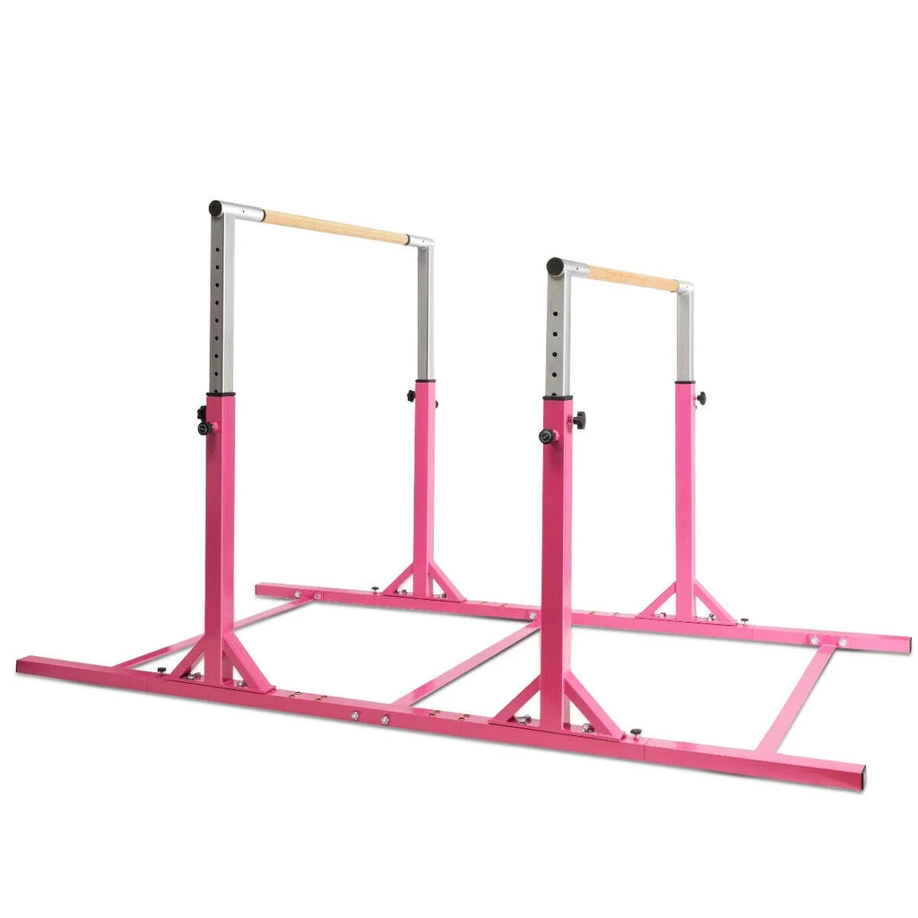 2026 NewCostway Kids Gymnastics Parallel Bars Double Horizontal Bars Adjustable Width Height