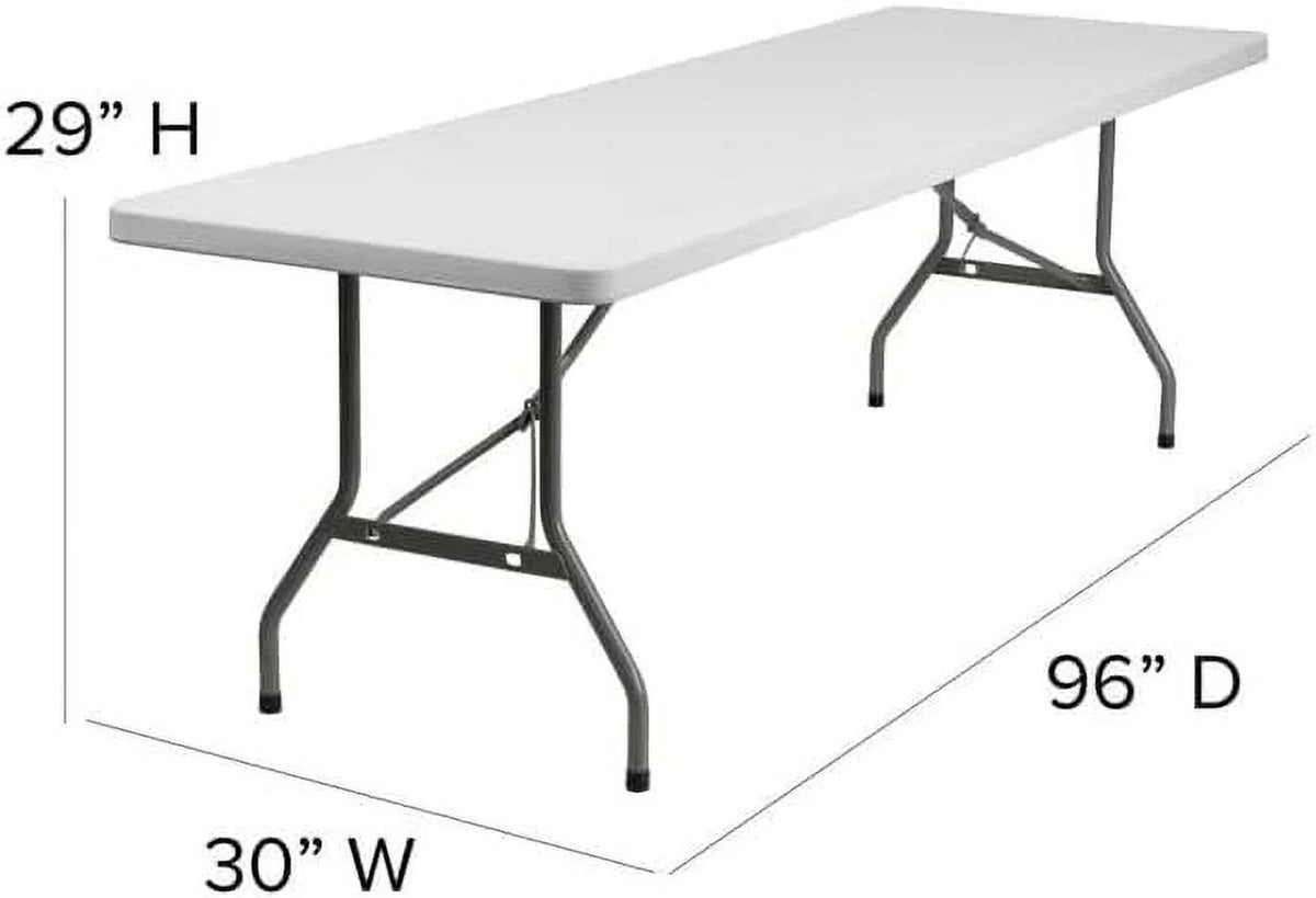 2026 NewAmazing for less 8ft Folding Table White Plastic Portable Long Foldable Tables Indoor Outdoor Party Picnic Camping Fold Table 8 Foot (4ft, 6ft, 8ft)