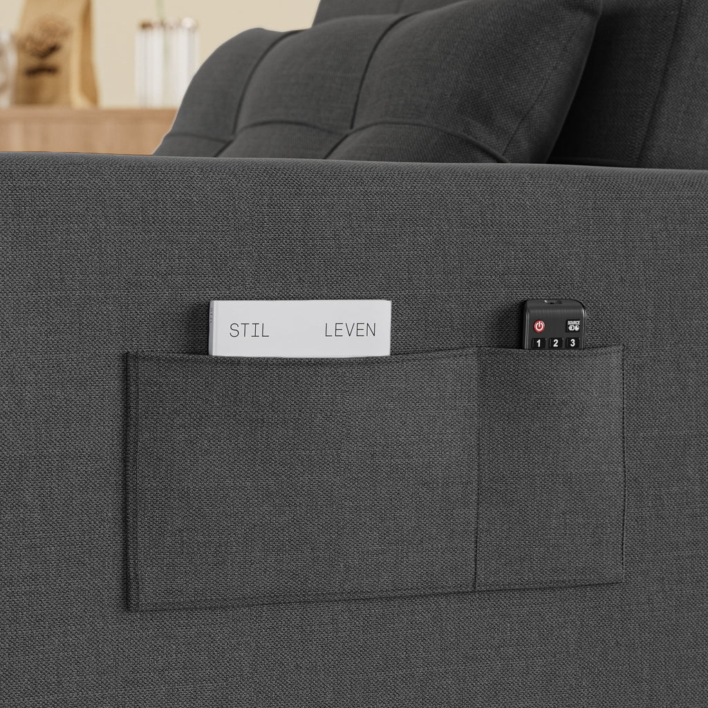 2026 New3 in 1 Convertible Sofa Bed Chair for Living Room, Aiho Sleeper Sofa Bed for Living Room, Dark Gray