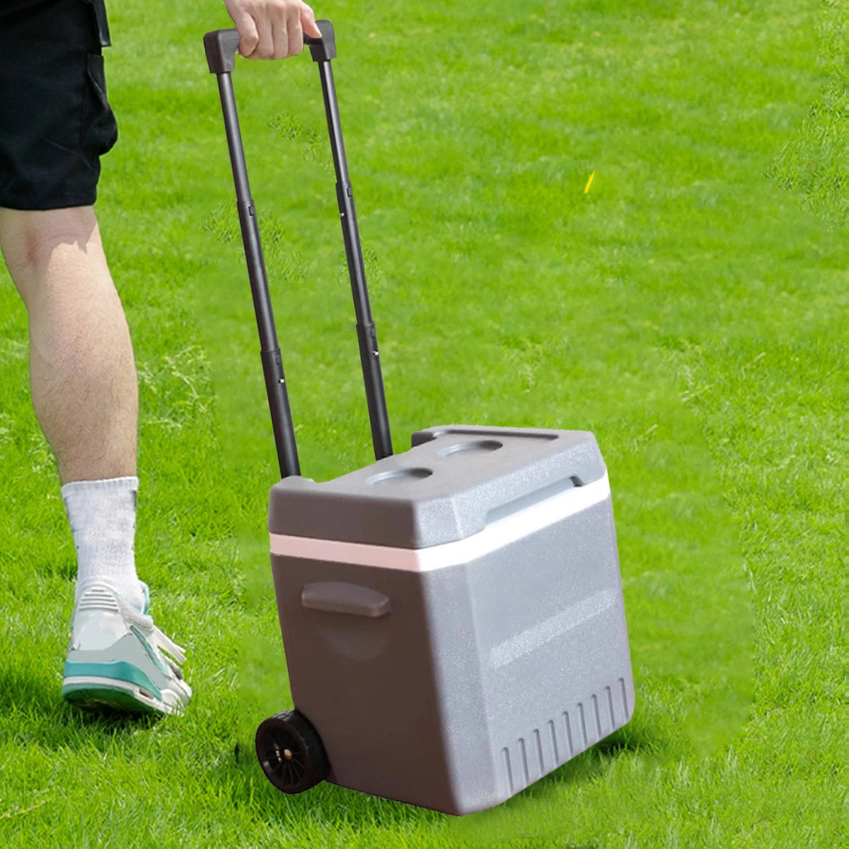 Hard Ice Chest Cooler With Wheels And Handle Portable Wheeled Coolers To Keep Food Fresh Or Drinks Insulated Container Classic Outdoor Storage
