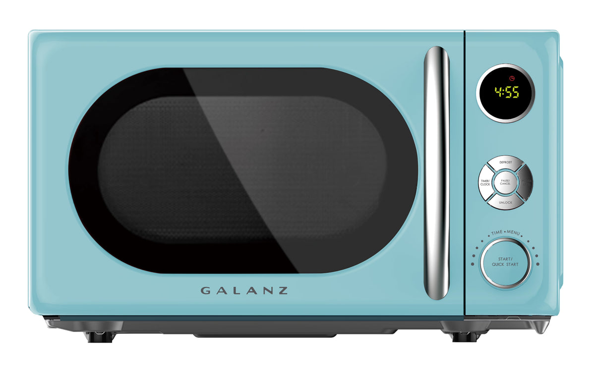 2026 NewGalanz 0.7 Cu ft Retro Countertop Microwave Oven, 700 Watts, Blue, New