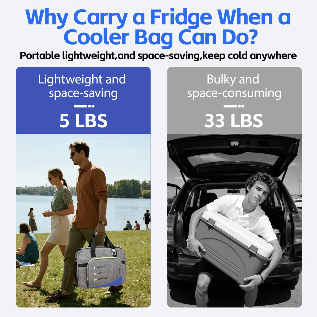 26 Quarts Foldable Portable Cooler & Heater Bag, Powered 12 Volt AC/DC Compatible, Ideal for Vehicle Travel and Outdoor Use-25L Gray-