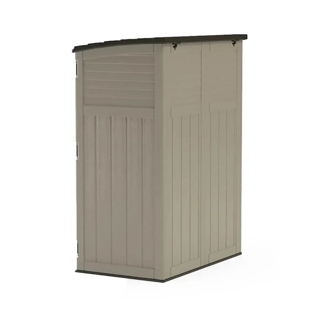 2026 NewSuncast Large Vertical Shed for Storing Oudoor Tools, & Equipment, Sand