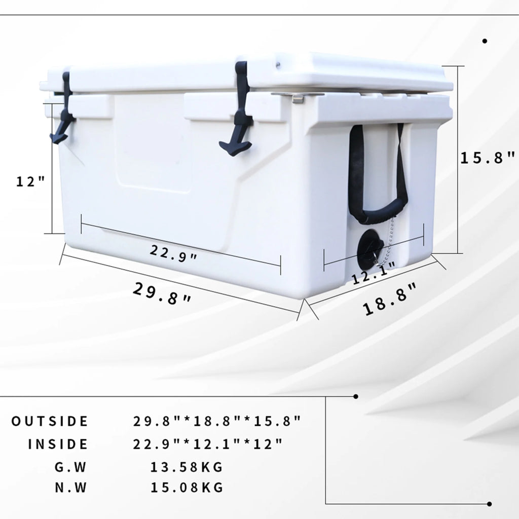 Segmart 65QT Hard Insulated Portable Cooler for Camping, Ultra-Light Insulated Ice Chest Box with 2 Wheels, Leak-Proof Cooler for Drink, Beverage, Beach, Camping, Picnic, Barbecue, Khaki
