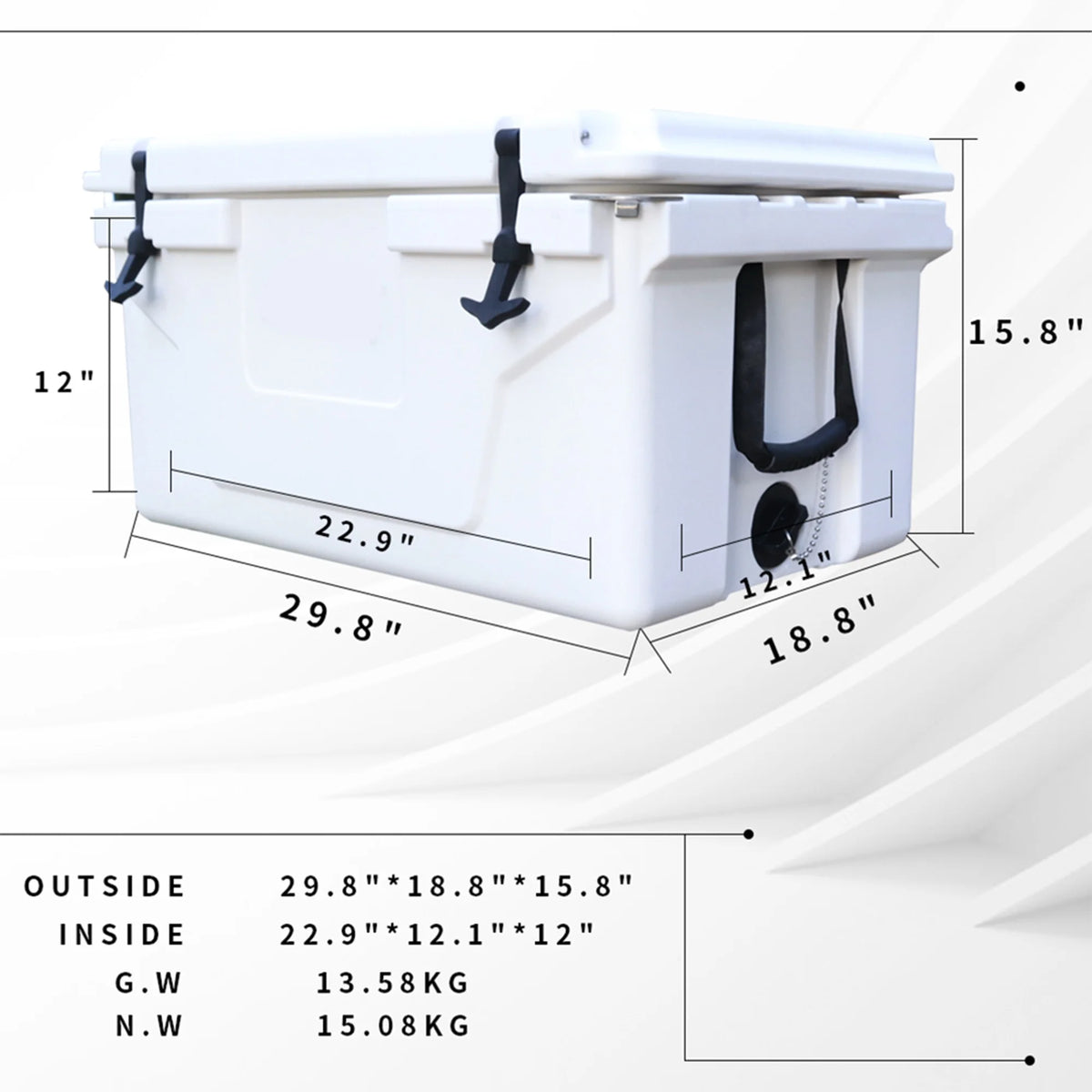Segmart 65QT Hard Insulated Portable Cooler for Camping, Ultra-Light Insulated Ice Chest Box with 2 Wheels, Leak-Proof Cooler for Drink, Beverage, Beach, Camping, Picnic, Barbecue, Khaki