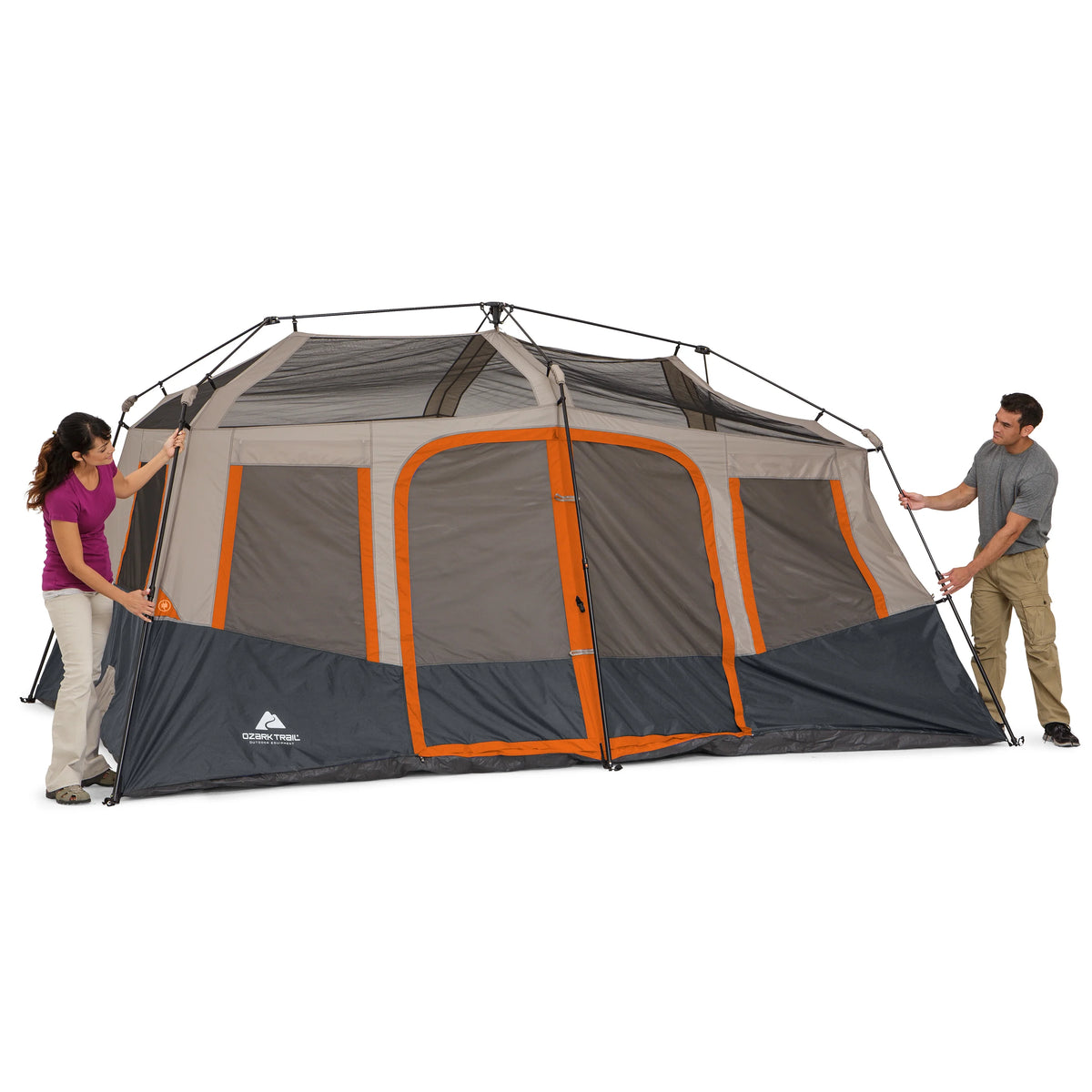 Ozark Trail 10-Person Instant Cabin Tent -C 2-Room Family Camping Tent with Rainfly