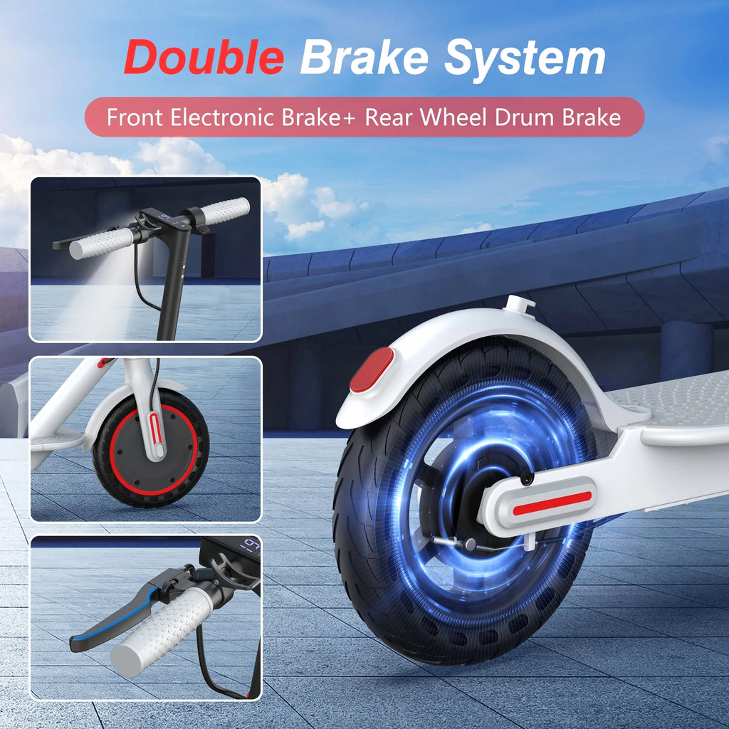AOVOPRO WHITE ES80 350W 8.5' Foldable Electric Scooter for Adults and Child, 21 Miles Range