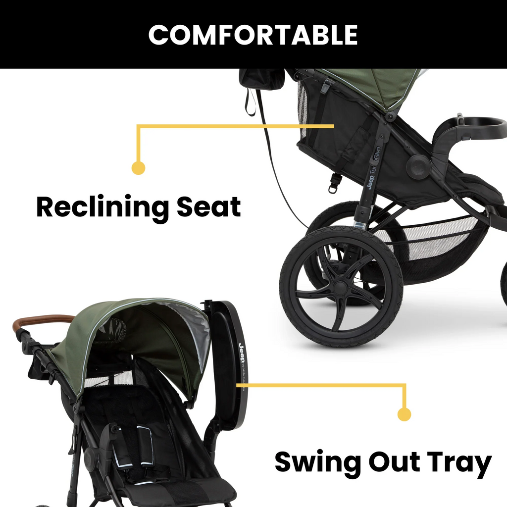 2026 NewJeep TurboGlyde Jogging Stroller by Delta Children, Black