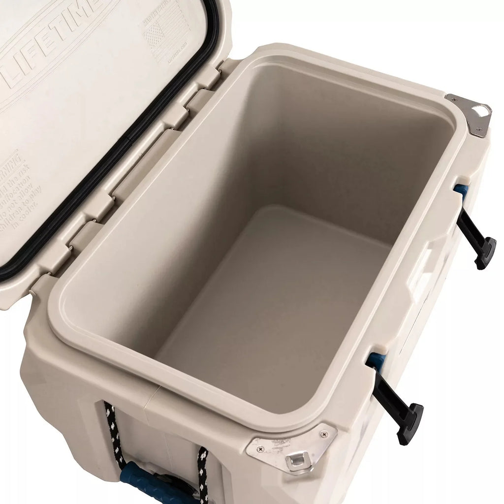 Lifetime 65 qt Bear-Resistant Camping Cooler, Premium High Performance, Ice Retention, Hard Cooler, 75 Can Capacity, Arctic White (90997)