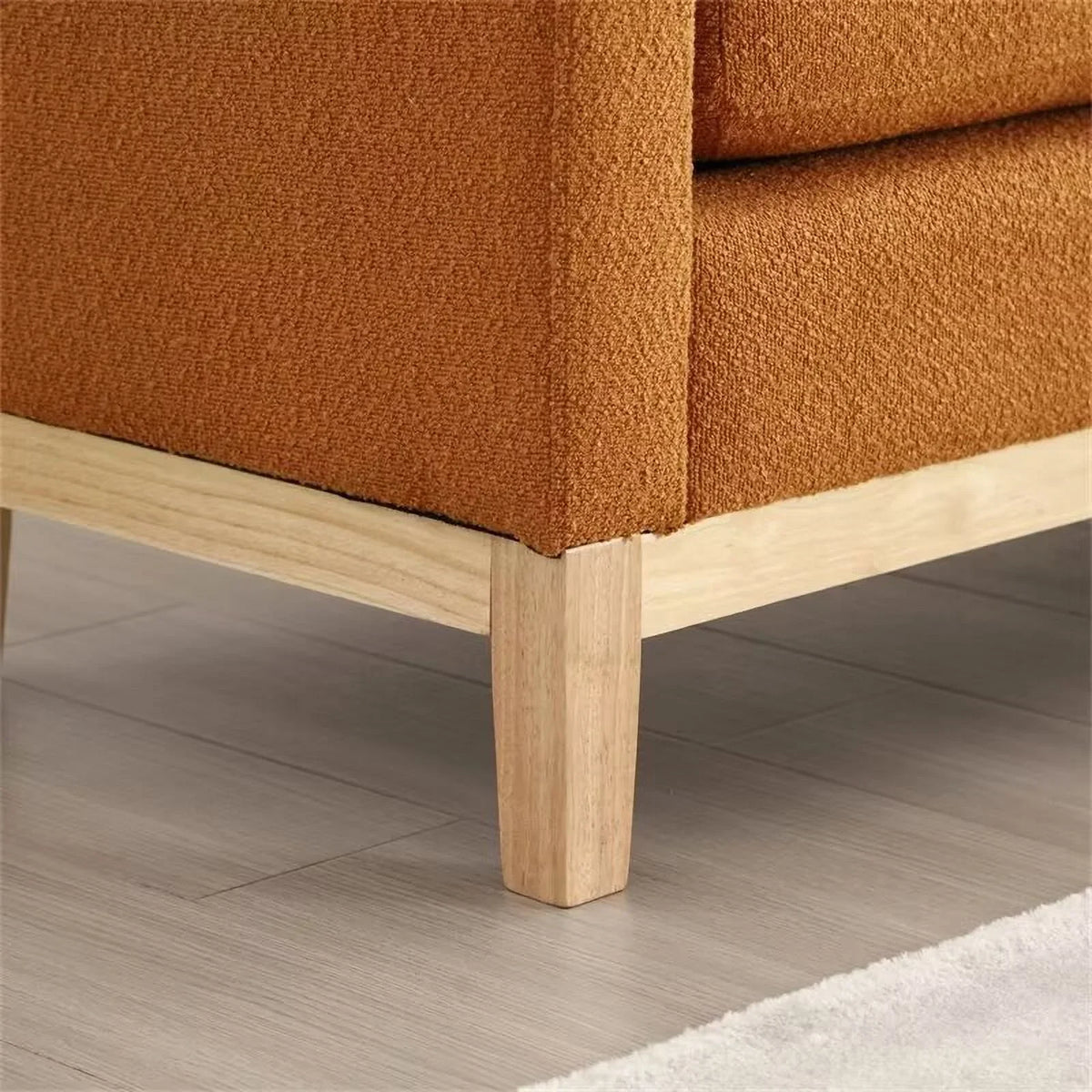 2026 NewEnd of Bed Bench, 53.5" Boucle Fabric Upholstered Entryway Bench with Wood Legs & Bolster Pillows, Rolled Arm Cushioned Ottoman Foot Rest Long Stool Window Extra Seating for Bedroom, Ivory