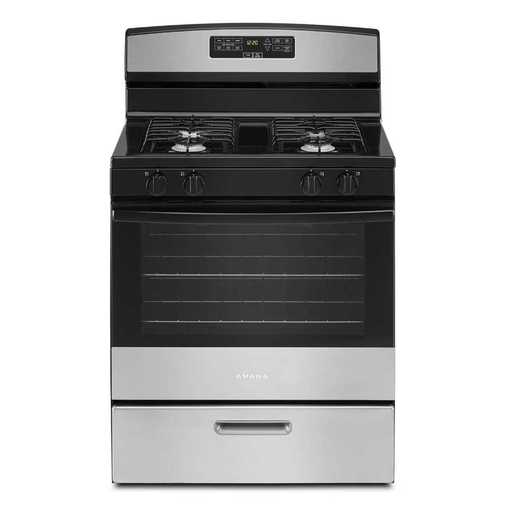 Brand New Amana AGR6303MMS: 30-inch Gas Range in Stainless Steel.