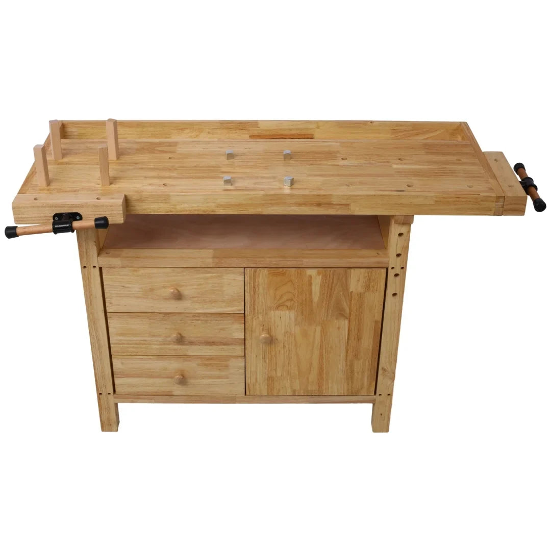 2026 NewWorkbench, Work Bench, Versatile and Functional Wooden Workstation, Work Table for Garage Workshop and Home, 55"L*24.5"W*33"H, Natural