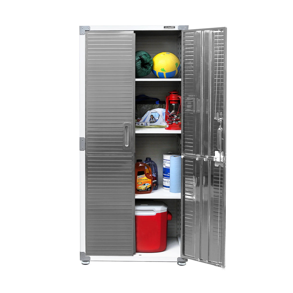 Seville Classics UltraHD Steel Body Lockable Storage Cabinet Organizer Locker Shelving Unit, Graphite, 30" W x 18" D x 72" H