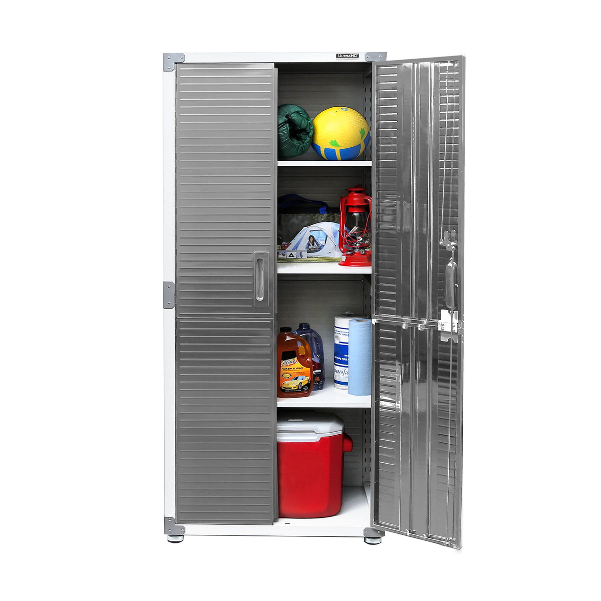 Seville Classics UltraHD Steel Body Lockable Storage Cabinet Organizer Locker Shelving Unit, Graphite, 30" W x 18" D x 72" H