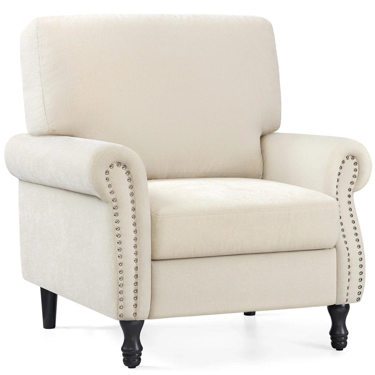 2026 NewCOOLHUT Modern Accent Chair Armchair, Linen Fabric Upholstered Comfy Single Sofa with Solid Wood Frame for Living Room, Gray