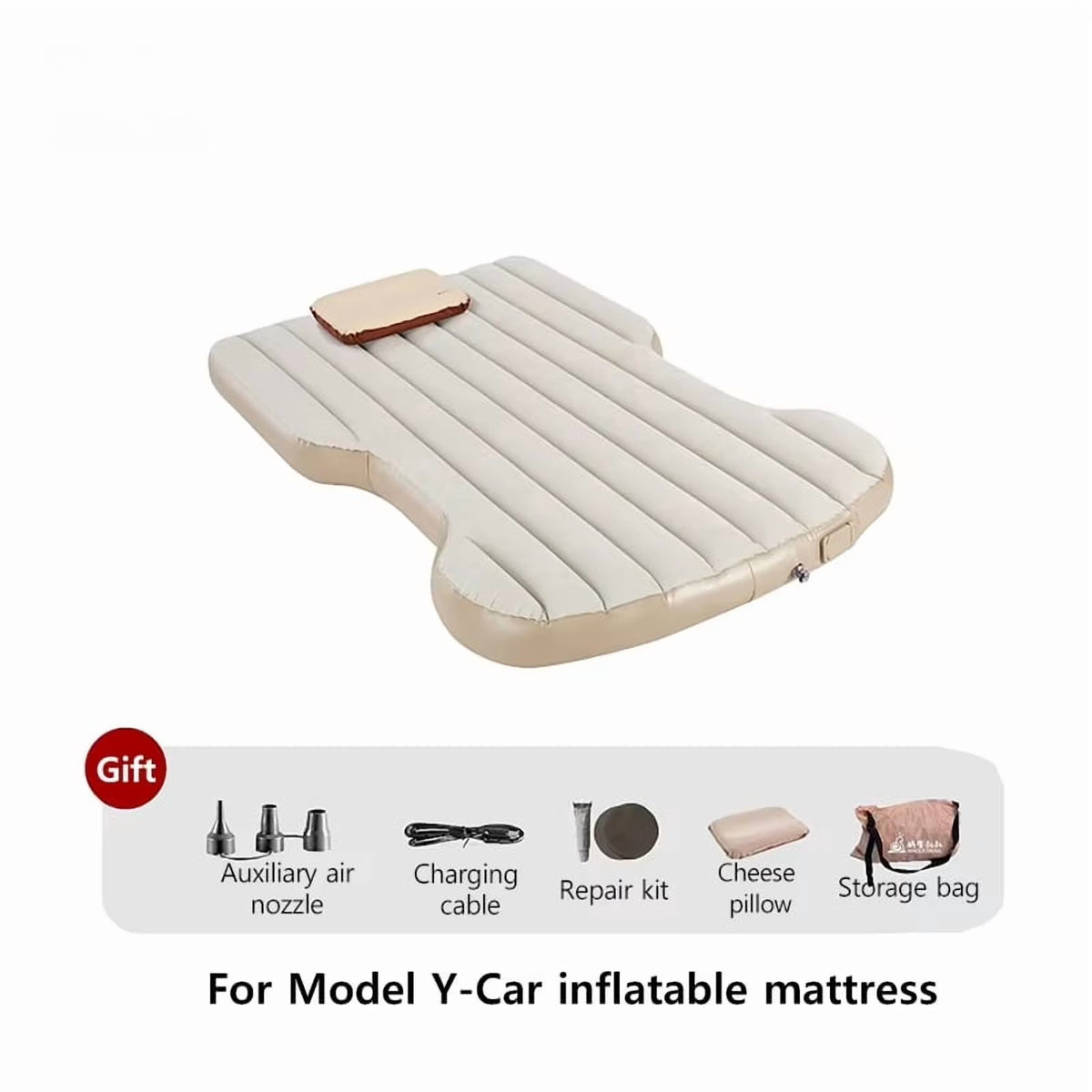 Car Inflatable Mattress For Tesla Model Y Juniper 2021-2025 PVC Flocking Portable Foldable Travel Bed Outdoor Travel Camping Air Mattress