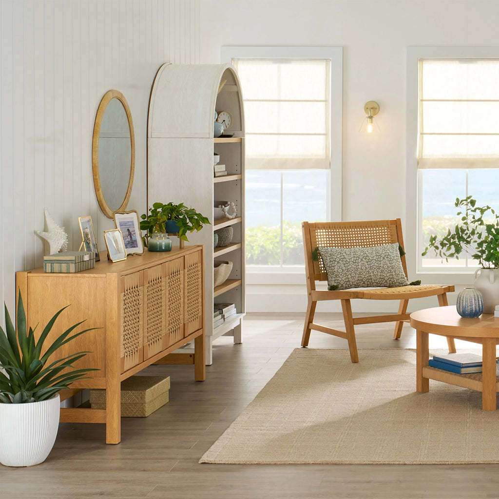 Better Homes & Gardens Juliet Open Arch Bookcase, Rich Black and Light Honey