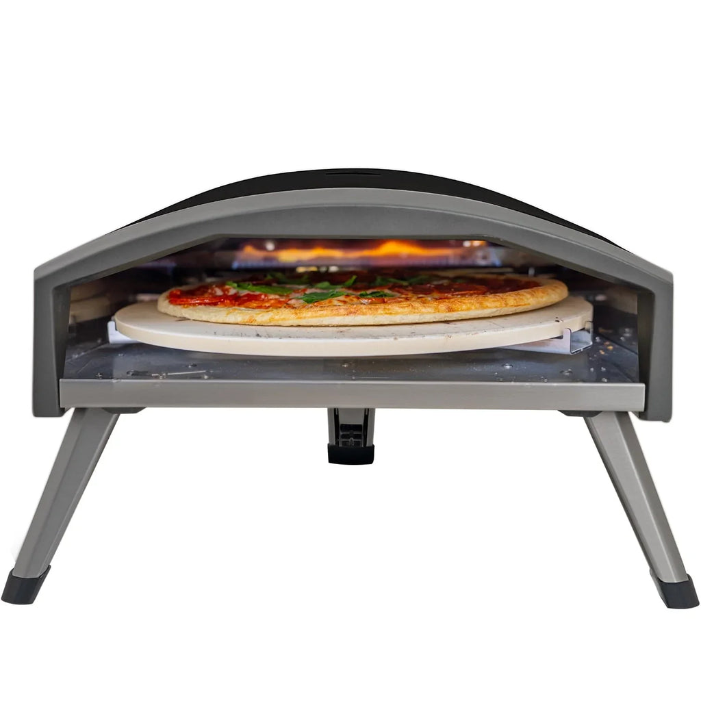 2026 NewDeco Chef Outdoor Gas Pizza Oven, Portable Collapsable Design, Hassle-Free Self-Rotating Baking Stone, Black