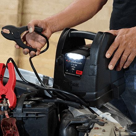 Schumacher SJ1427 6-in-1 Portable Power Station and 1500 Peak Amp Jump Starter -?150-PSI Air Compressor and 200 Continuous/400 Peak Watt Power Inverter -?Works with Apple and Android Devices