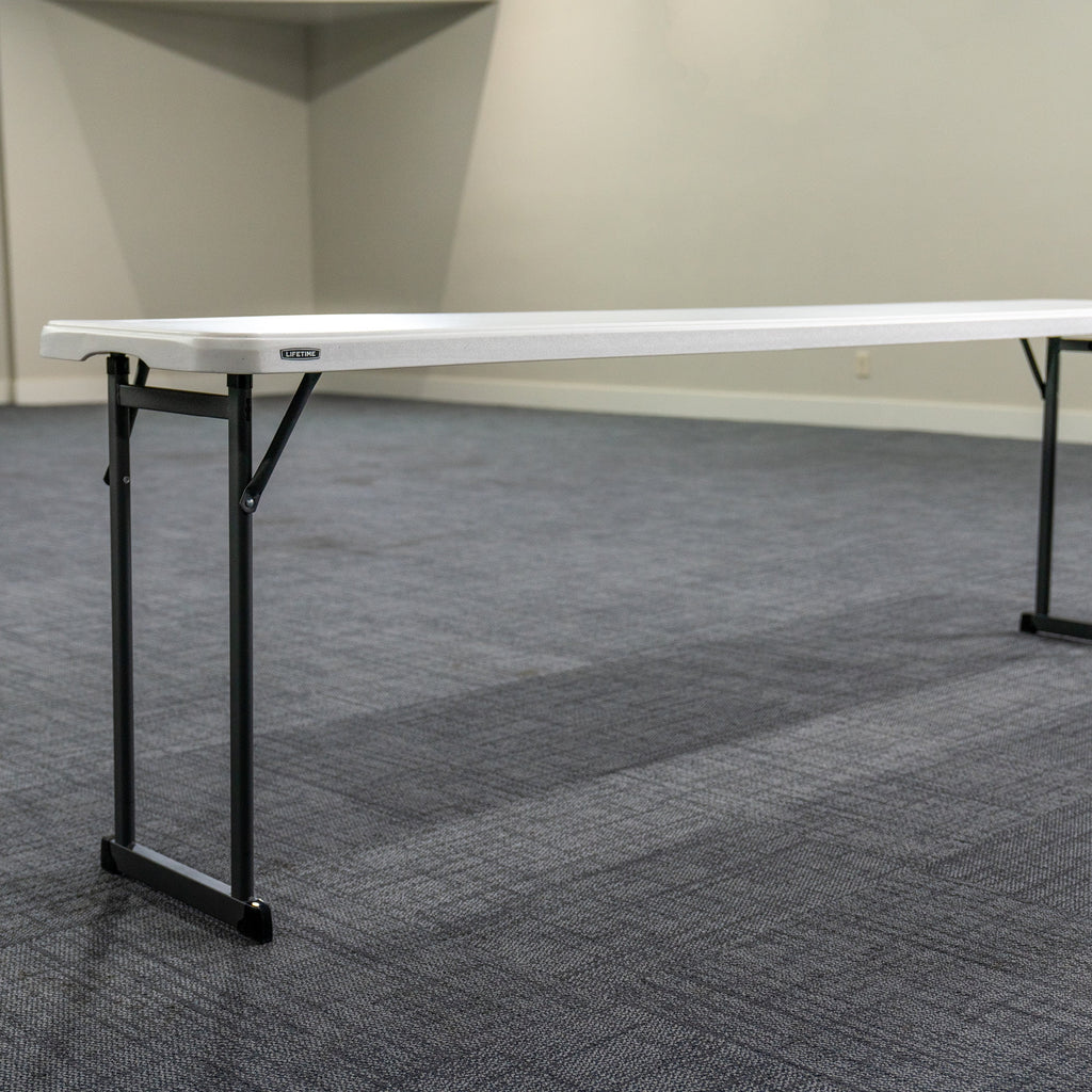 Lifetime 8 Foot Seminar Rectangle Table, Indoor/Outdoor Commercial Grade, White Granite, (80930)
