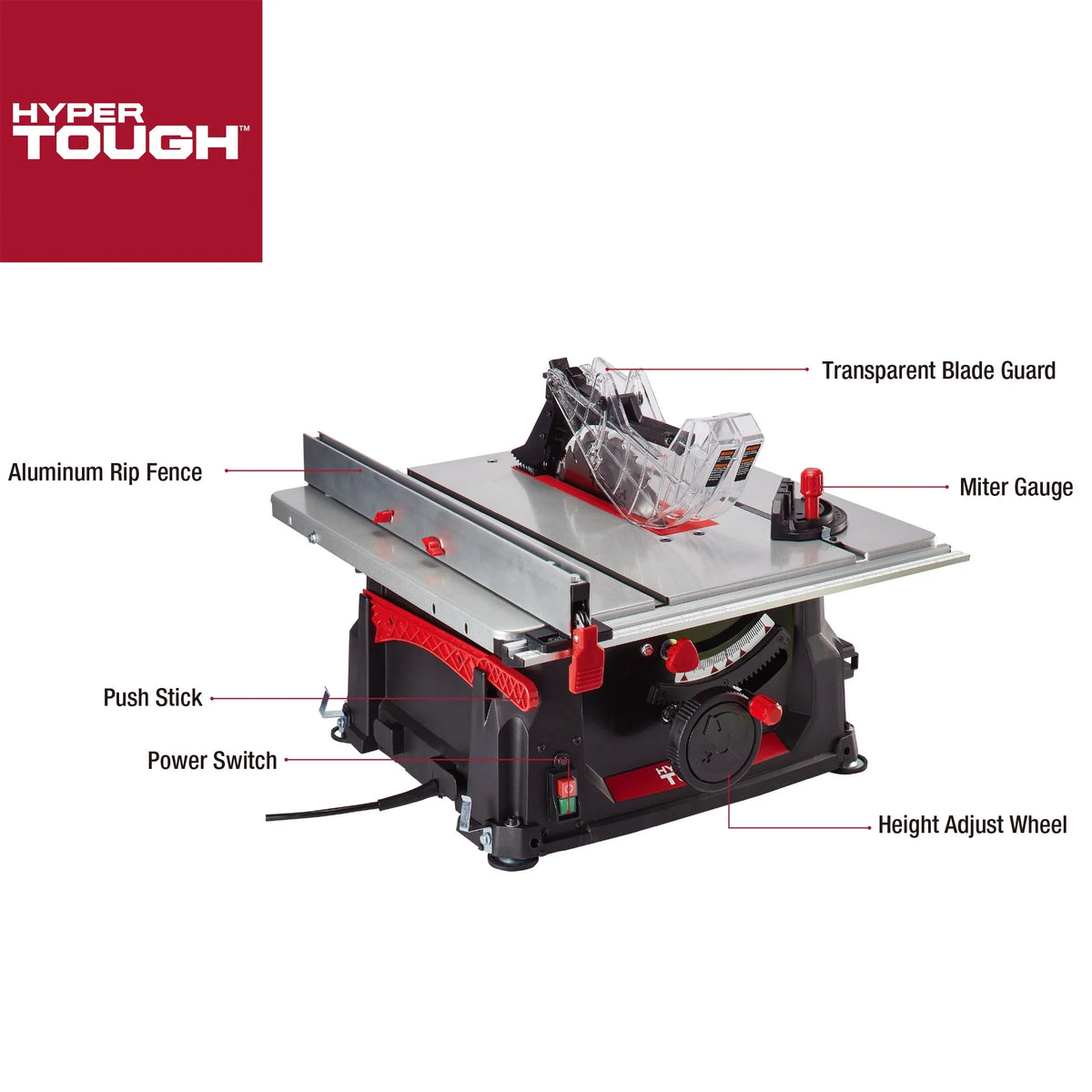 2026 NewHyper Tough 10-inch 15Amp Table Saw, TS1001