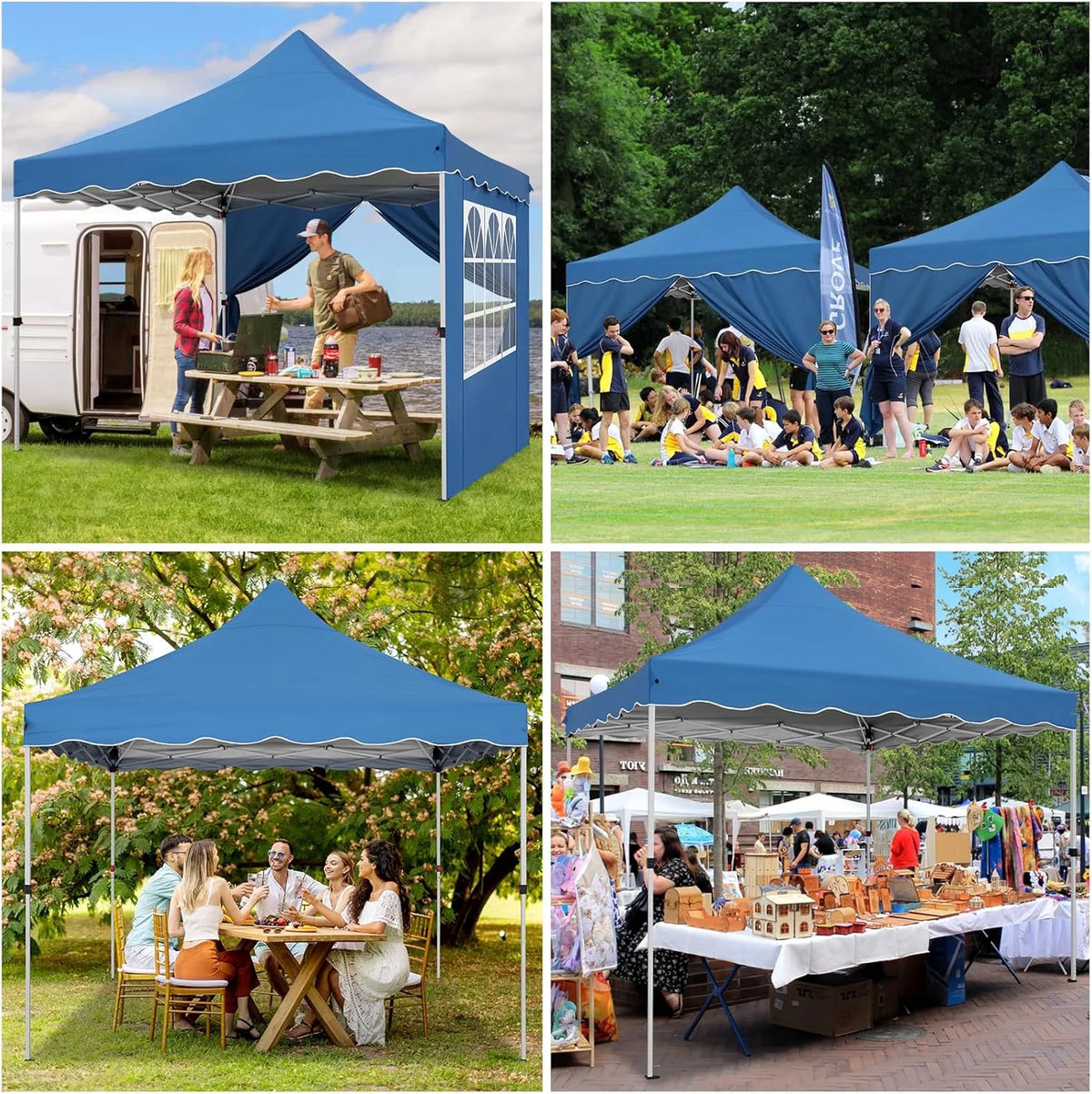 COBIZI 10X20 Pop up Canopy Tent with 6 Removable Side Walls Heavy Duty,Waterproof Adjustable Outdoor Event Party tent Parties,Commercial Instant Portable,Weddings,Camping,with Wheeled Bag,Gray