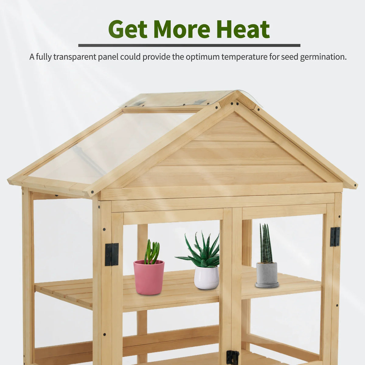 2026 NewMCombo Cold Frame Greenhouse, 3 tier Wooden Greenhouse Cabinet with Adjustable Shelf, Garden Cold Frame Shed for Outdoor Indoor Use, 0847