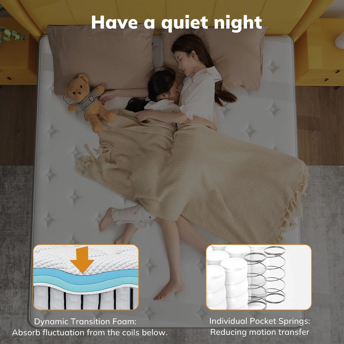 iululu 12 Inch Hybrid Full Mattress,Memory Foam Hybrid 12 Inch Full Size Springs Mattresses, Medium Feel Mattress for Pressure Relief Full