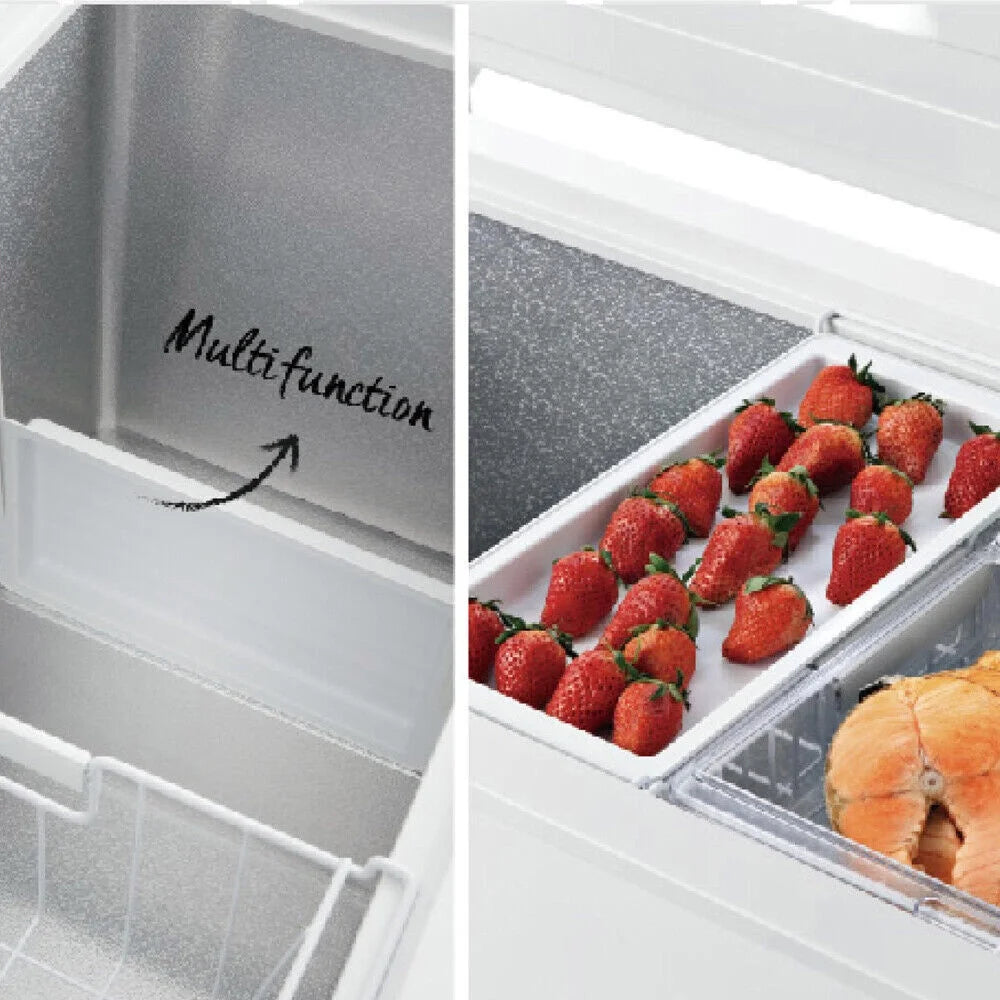 SMAD 5 Cu ft Chest Freezer with Removable Baskets Free-Standing Top Open Door Deep Freezer, White