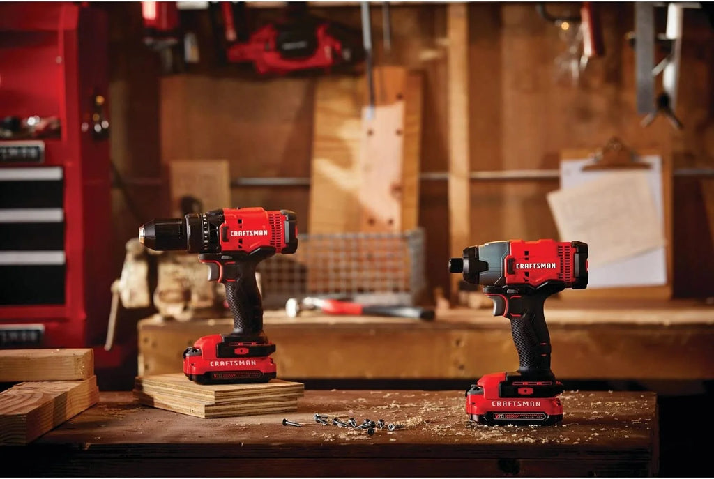 CRAFTSMAN 20V Rechargeable Cordless Power Tool Set, 2 Pieces