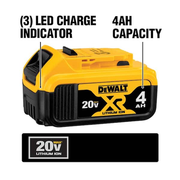 20V MAX Lithium-Ion Cordless Brushless 4 Tool Combo Kit with (2) 4.0Ah Batteries, Charger, and Kit Bag