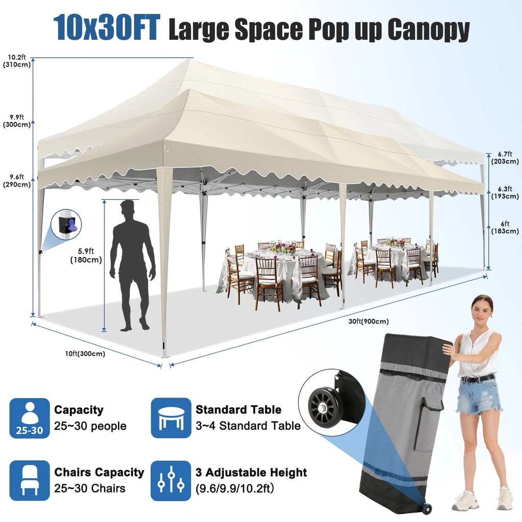 COBIZI 10X20 Pop up Canopy Tent with 6 Removable Side Walls Heavy Duty,Waterproof Adjustable Outdoor Event Party tent Parties,Commercial Instant Portable,Weddings,Camping,with Wheeled Bag,Gray