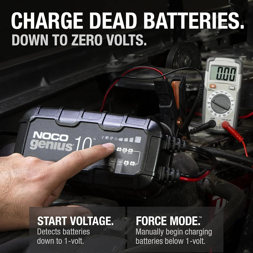 2026 NewNOCO GENIUS10: 10A 6V/12V Smart Battery Charger, Maintainer and Desulfator