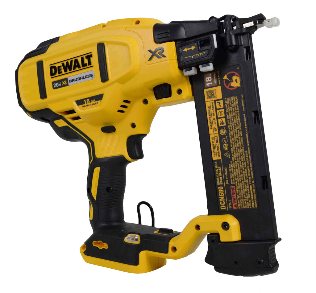 DEWALT DCN680B 20V MAX 18-Gauge Cordless Brad Nailer -C Brushless Motor, Tool-Free Adjustments (Bare Tool)
